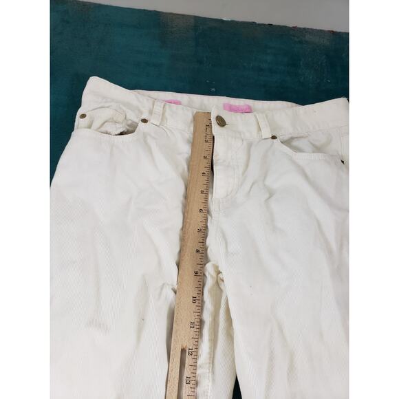 Lilly Pulitzer Jeans Size 8 Womens White Corduroy Pants Ladies Main Line Bootcut - Picture 7 of 14